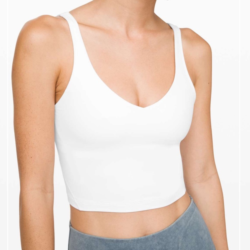 lululemon athletica White V-Neck Cropped Tank